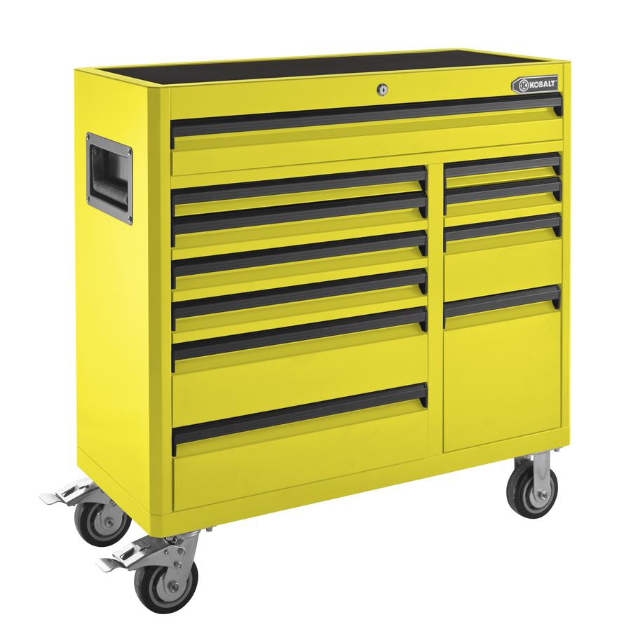 Kobalt 41-in W x 41-in H 11-Drawer Steel Rolling Tool Cabinet (Yellow)